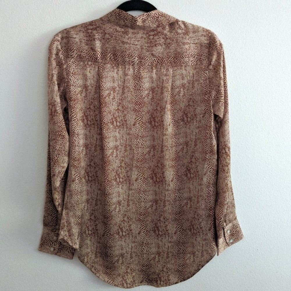 NWT A New Day Silky Animal Print Button Down Long Sleeve Blouse Size Small - Picture 2 of 6